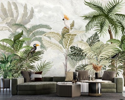 Tropisch Bos Geïllustreerd Behang