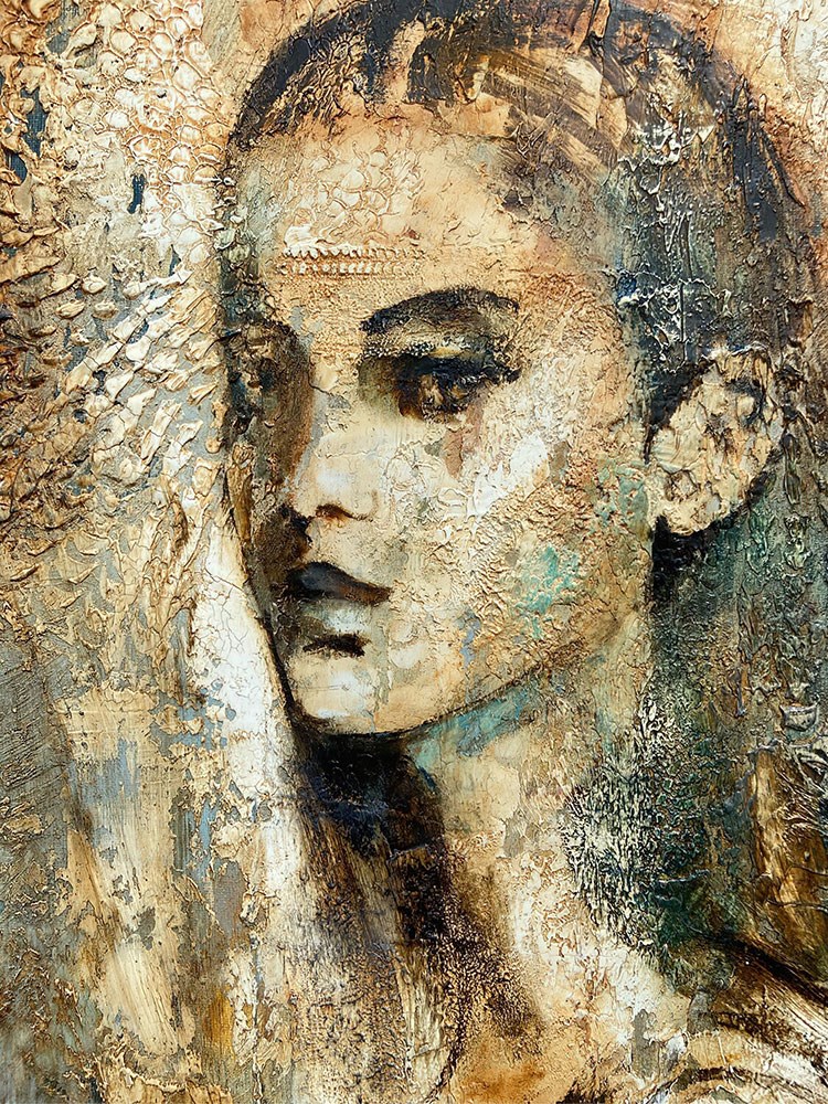 Olieverfschilderij Vrouw Geïllustreerd Behang
