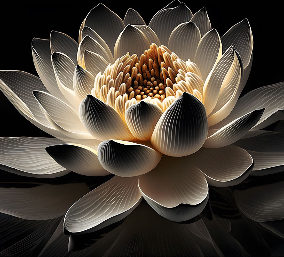 Lotusbloem geïllustreerd behang