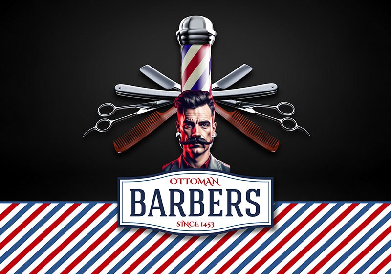 Barbershop Thema-Behang 