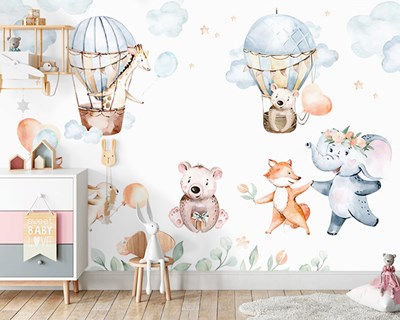 Dieren Thema Babykamer Behang 