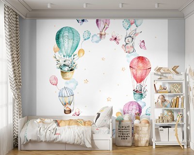 Ballon en schattige dieren themabehang