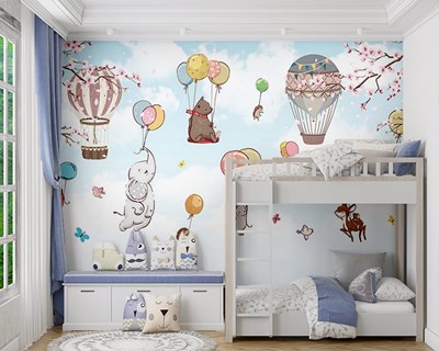 Dieren themabehang voor babykamer 