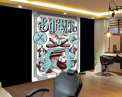  Retro thema barbershop behang