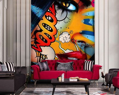 Pop Art Vrouw Model Behang