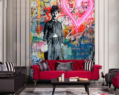 Charlie Chaplin Canvas Behang 