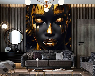 Goud make-up vrouw fotobehang 