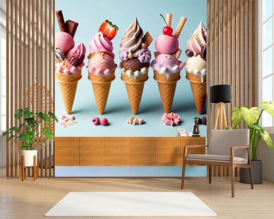 3D-ijs-thema behang 