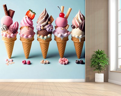 3D-ijs-thema behang 