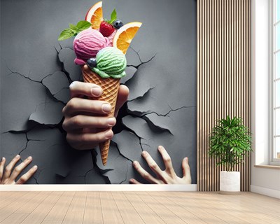 Fruitijs-thema behang 