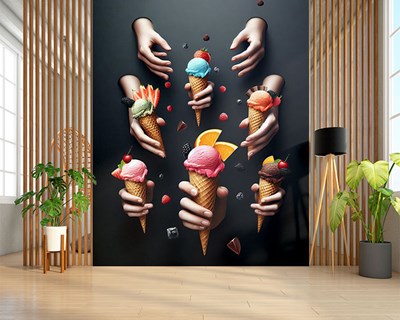 Behang voor de ijssalon