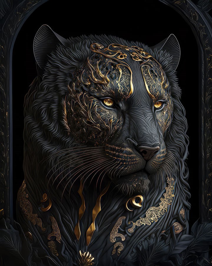 3D Black Panther-look behang