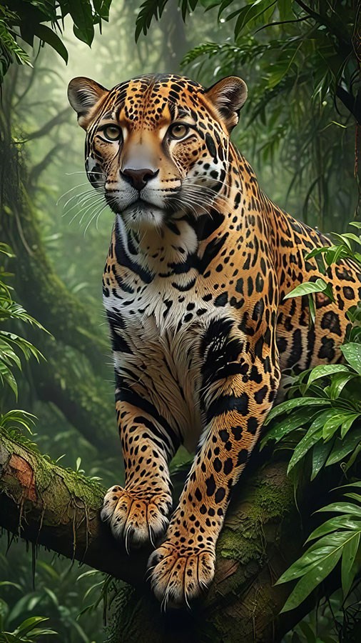 Jaguar-thema behang