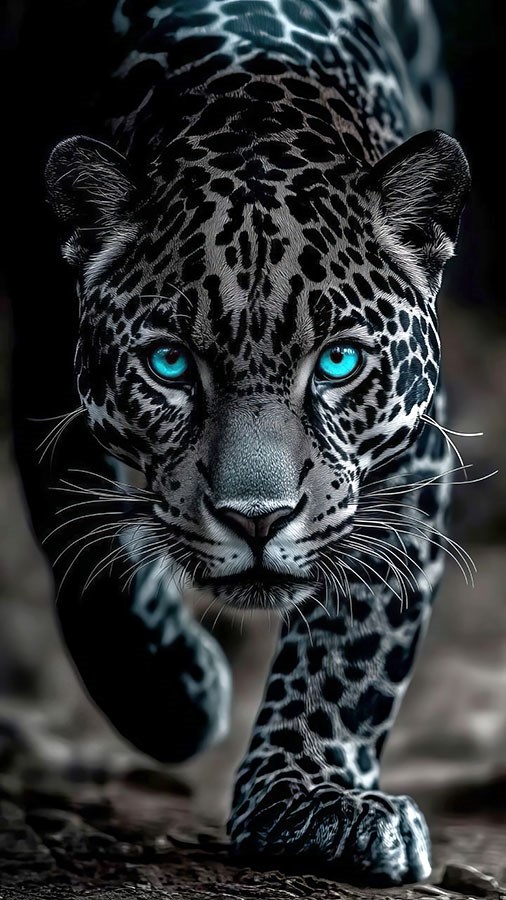 Blauwogige Jaguar-thema behang