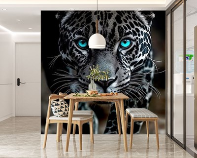 Blauwogige Jaguar-thema behang