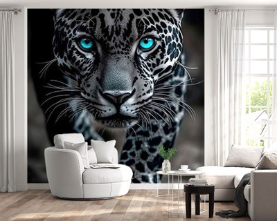 Blauwogige Jaguar-thema behang
