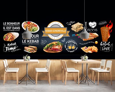 Turkse dönervarianten als thema behang