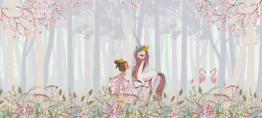 Unicorn meisjeskamerbehang 