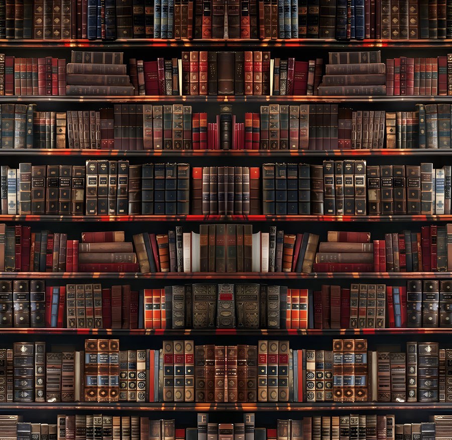 Bibliotheek-achtig behang 