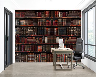 Bibliotheek-achtig behang 