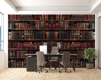 Bibliotheek-achtig behang 