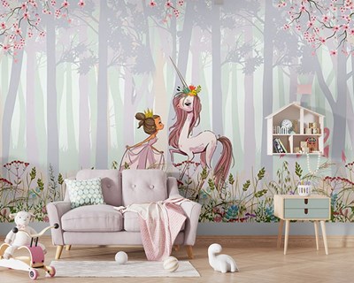 Unicorn meisjeskamerbehang 