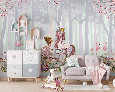 Unicorn meisjeskamerbehang 