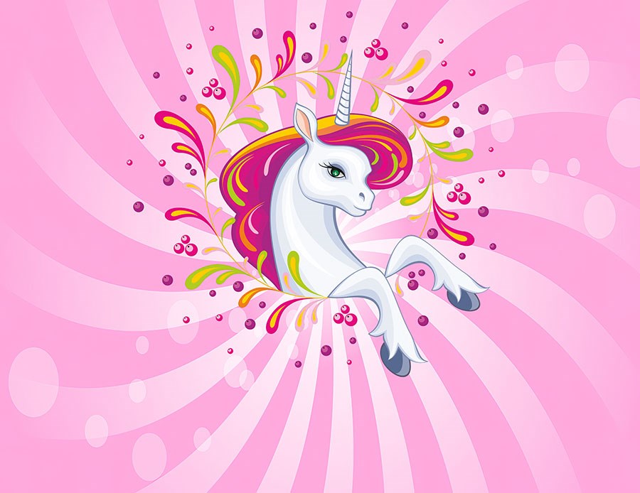 Unicorn-thema kinderkamerbehang 