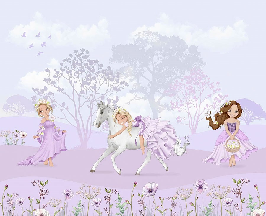 Kleine prinsessen kinderkamerbehang