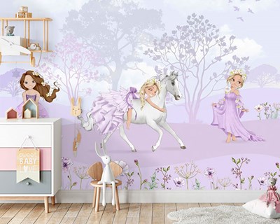 Kleine prinsessen kinderkamerbehang