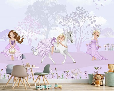 Kleine prinsessen kinderkamerbehang