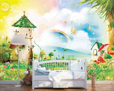 Fantastisch groen landschap behang 
