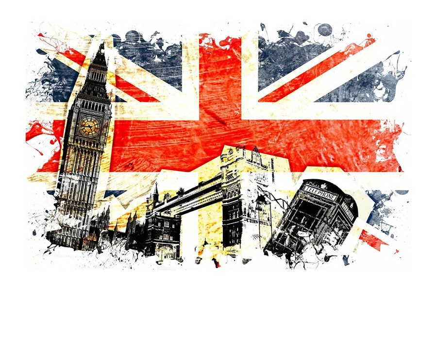 Londen Symbolen Thema Behang