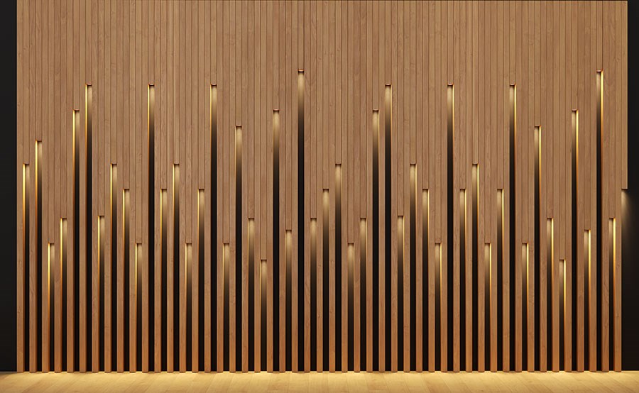 Houten LED-paneelbehang 