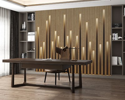 3D-verlicht paneel-look behang 