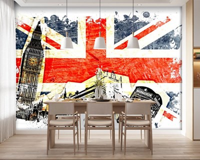 Londen Symbolen Thema Behang