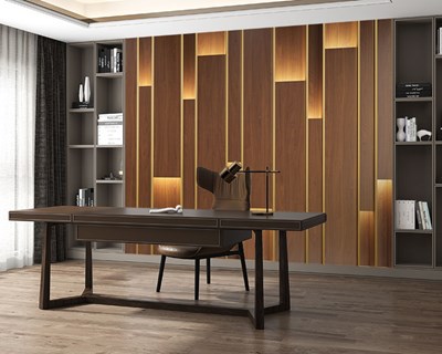 3D Verlichte Houten Paneel Behang