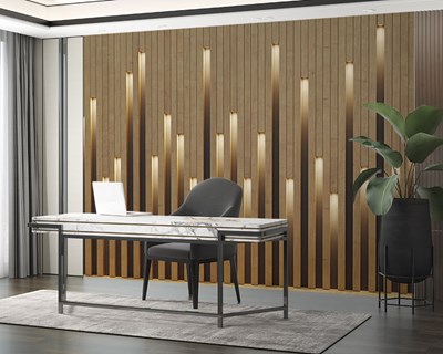 3D-verlicht paneel-look behang 