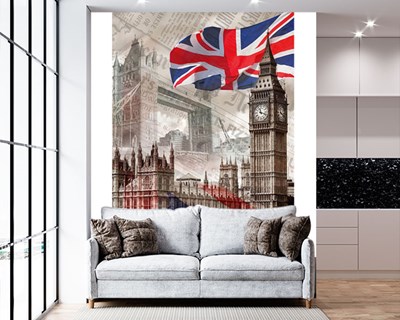 Engeland Toeristische Collage Behang