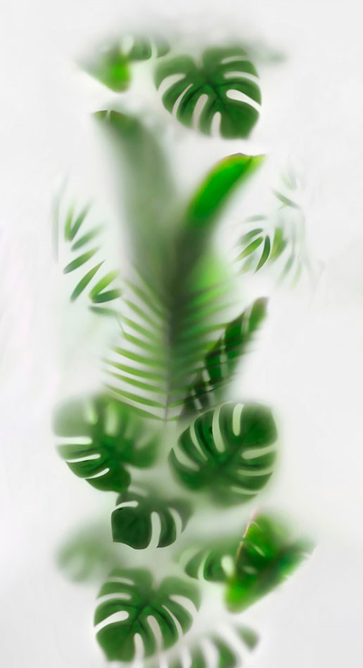 Artistieke tropische plantenbehang