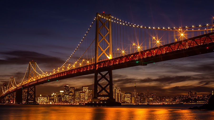 San Francisco-brug met uitzicht op behang