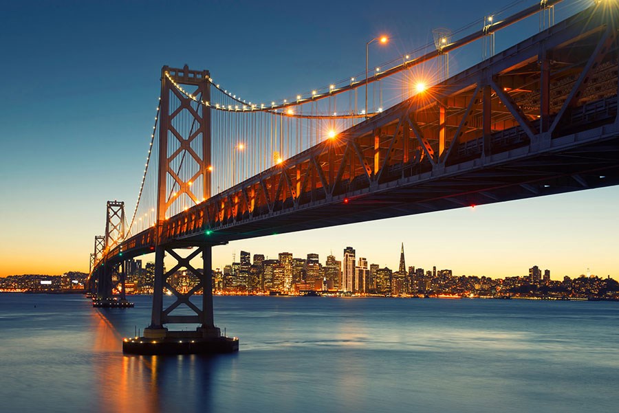San Francisco-brug met avondzicht-behang