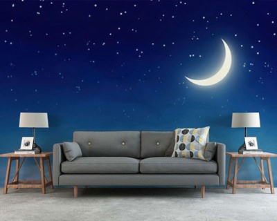 Sterren en halve maan behang