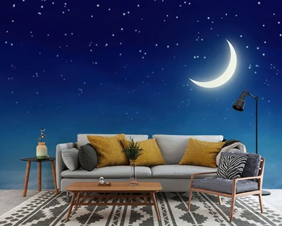 Sterren en halve maan behang