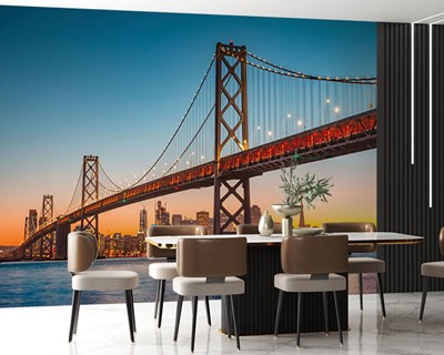 Behang met uitzicht op de Bay Bridge-brug