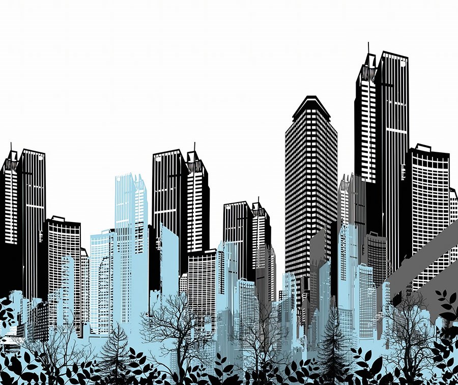 Wolkenkrabber Architectuur Tekeningen Behang