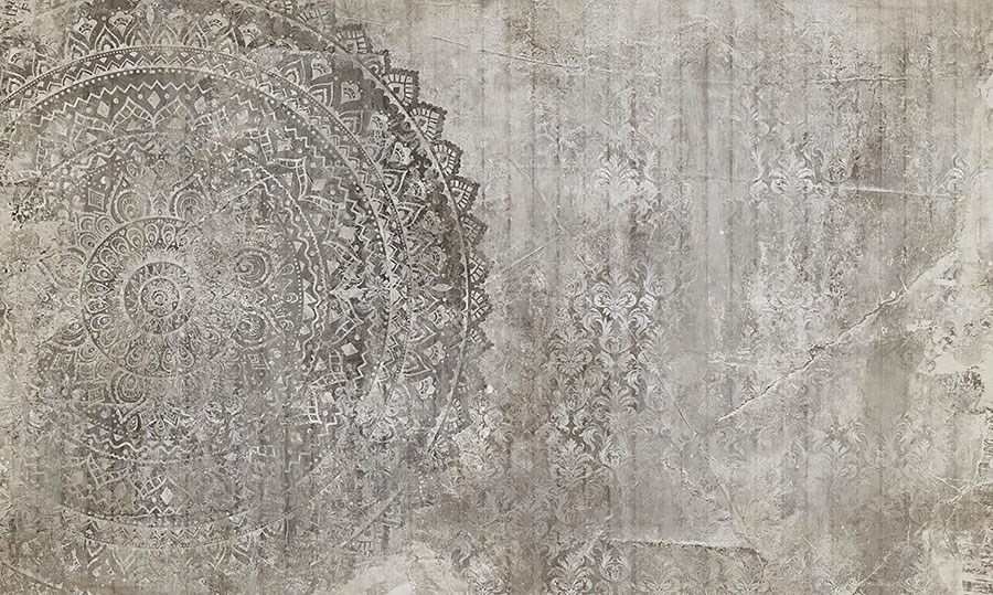 Cirkelvormige mandala-behang met afbeelding