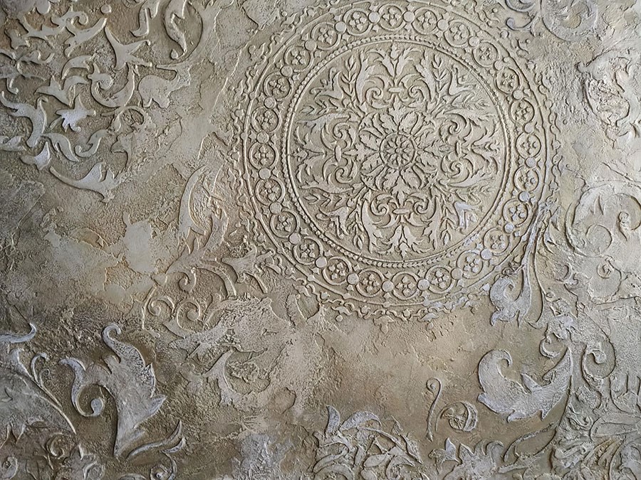 Decoratief reliëfpatroon behang