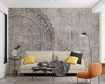 Cirkelvormige mandala-behang met afbeelding