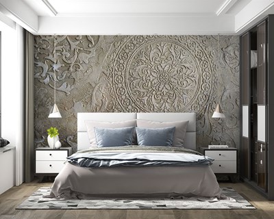Decoratief reliëfpatroon behang